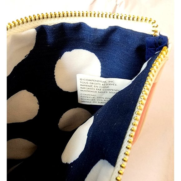 NEW Compendium Pink Cosmetic Pouch with Gold/White Tassle Zipper Pull and Quote - Picture 5 of 5